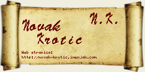 Novak Krotić vizit kartica